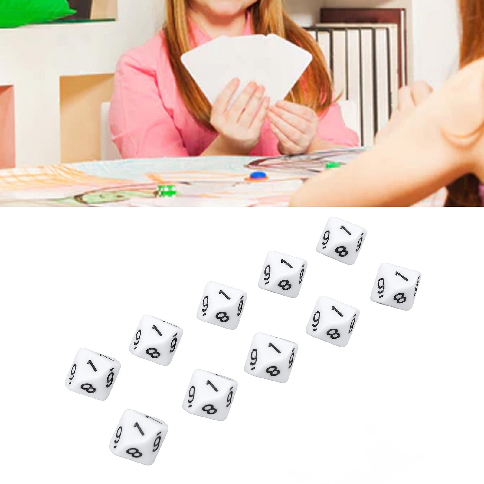 20Pcs Dice 10 Sided Plastic Number Dice Home Decoration Ornament Game Accessory