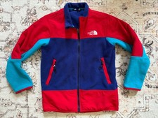 The North Face Retro Denali Fleece Jacket Youth Colorblock Red Blue Medium 10-12