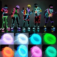 Neon LED Light Glow EL Wire String Strip Rope Tube Decor Car Party Controller