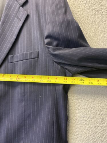 Hickey Freeman 100% Wool Suit Size 46 R RETAIL $1595 Navy Stripes/114-71 - Picture 16 of 24