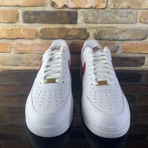 Mens 10 - Nike Air Force 1 '07 Casual Shoes White Team Red Lifestyle Sneaker - Picture 15 of 15
