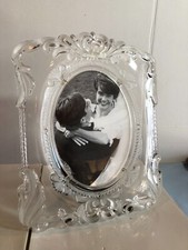 GREAT CONDITION Mikasa Princess Crystal Frame 6.5" x 9" Oval Pic F0