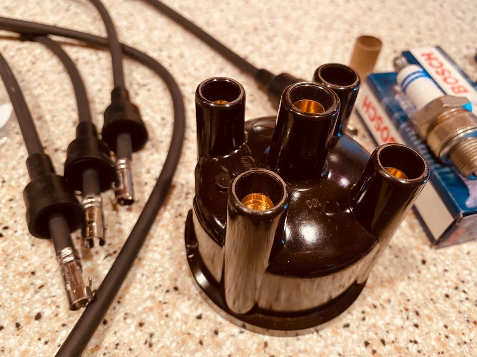 KIT DE PUESTA A PUNTO DE ENCENDIDO PORSCHE 356A 356B 356C TAPA PUNTOS DE ROTOR JUEGO DE CABLES DE BUJÍA Foto 2 de 4