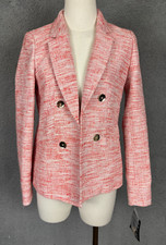 Bar III Women's Open-Front Long-Sleeve Tweed Blazer Tangerine XS NWT's.