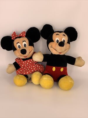 ぬいぐるみ Mickey Minnie Retro Stuffed Toy Super rare Mickey and Minnie plush toy, retro, made in Japan