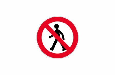 Adhesive Sticker Signage Door Plate Pedestrian Prohibited