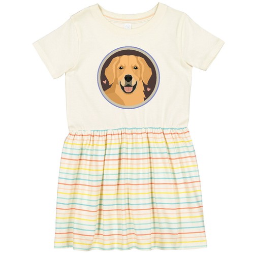 Inktastic Golden Retriever Dog Toddler Dress Pets Puppy Breed Retrievers Girls