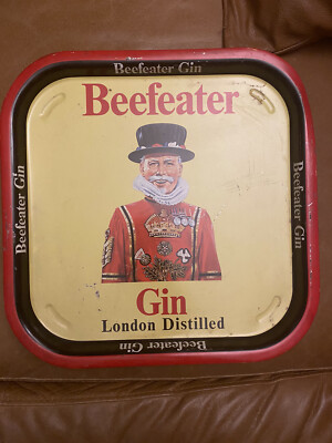 Antique Metal beefeater gin Serving Tray