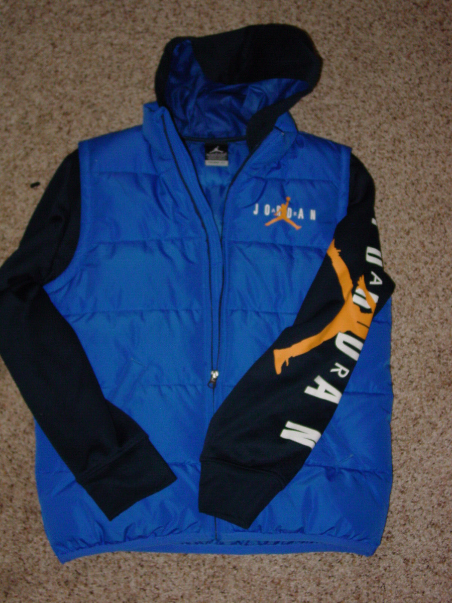 ジャケット・ブルゾン Nike Air Jordan 13yrs Size L (147-163cm) Boys Nike Air Jordan Blue/Black Youth Full Zip Jacket! Size L (12
