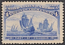 US Sc# 233 *MINT NO GUM { "JUMBO -VF- FLEET OF COLUMBUS } 4c COLUMBIAN FROM 1893