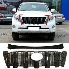 Glossy Black Front Bumper Hood Grille Grill Cover For Toyota Prado 150 2014-2017 Glossy Black Front Bumper Hood Grille Grill Cover For Toyota Prado 150 2014-2017