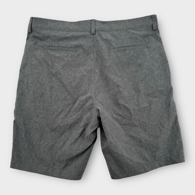 PGA Tour Golf Chino Pants Shorts Mens 36 Gray Solid Stretch Button