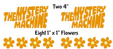 The Mystery Machine Logo  Hippie Flowers PK Orange Vinyl Decal Car Van Window