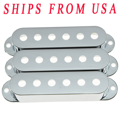 KAISH 52mm Chrome Plated Plastic ST/Strat Guitar Pickup Covers 3 Single Coil