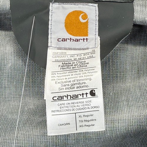 Carhartt PVC hooded Rain Coat Jacket Waterproof Workwear XL - Picture 6 of 16