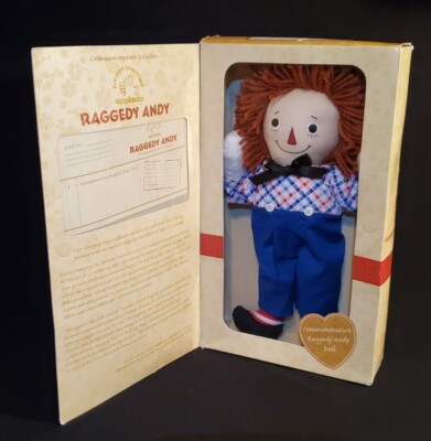 Raggedy Ann & Andy Doll Plush Toy Figures Commerative Edition 2002 COA 11'' 