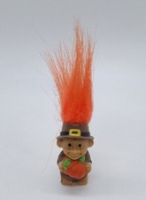 Vintage Russ Mini Trolls Pilgrim Thanksgiving With Pumpkin 2-1/4"