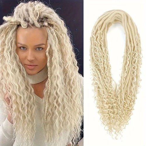 60cm Double Ended Dreadlocks Extensions 0.6cm Boho Curly Locs Synthetic Dreads - Picture 13 of 30