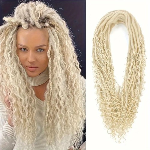 24inch Double Ended Dreadlocks Extensions 0.6cm Boho Curly Locs Synthetic Dreads - Photo 1 sur 30