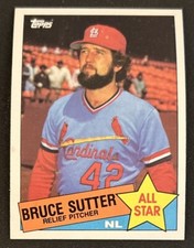 1985 Topps Bruce Sutter All Star Baseball Card #722 Cardinals HOF Pitcher VG O/C