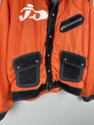 Vintage 90s RARE DIESEL Workwear Bomber Jacket Orange Size L - Picture 3 of 12