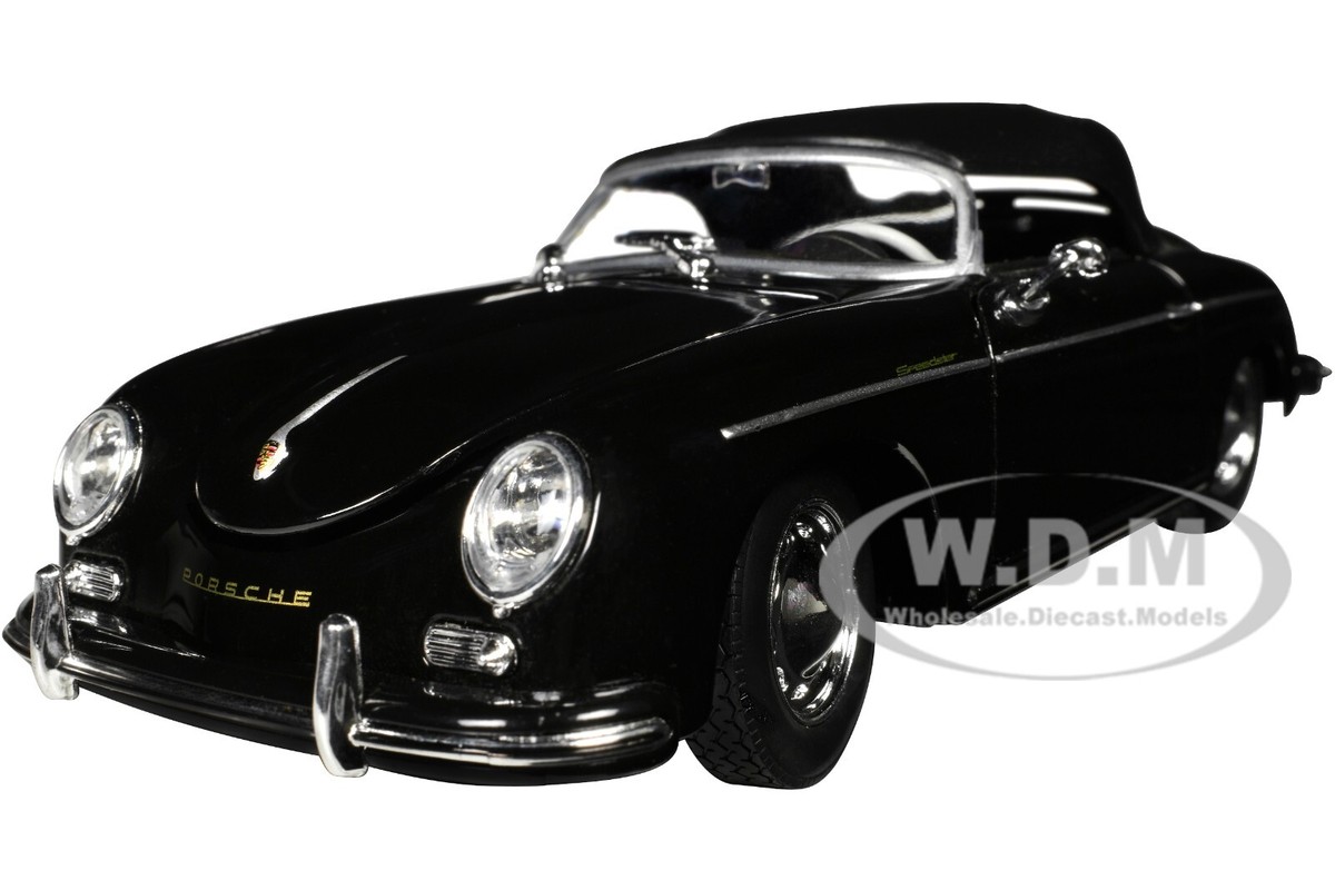 PORSCHE 356A SPEEDSTER SOFT TOP BLACK 1/24 DIECAST MODEL CAR