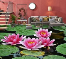 3D Pink Lotus 14404NA Floor WallPaper Murals Wall Print 5D AJ WALLPAPER AU Fay
