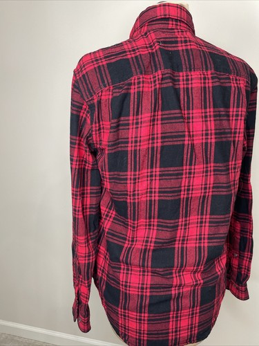 Mott & Grand Mens Red Flannel Shirt Sz Small Button Down Plaid - Picture 5 of 7