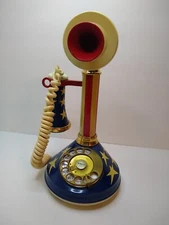 Candlestick Telephone Red White Blue Flag Stars & Stripes Patriotic Americana