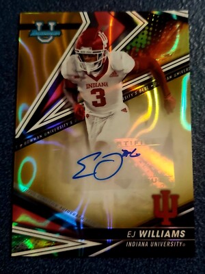 2022 Bowman's Best University EJ Williams Indiana University Gold Auto #/75 KHH