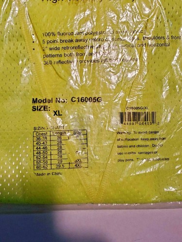 NIP Safety Vest Hi Visibility Reflective XL - Picture 3 of 4