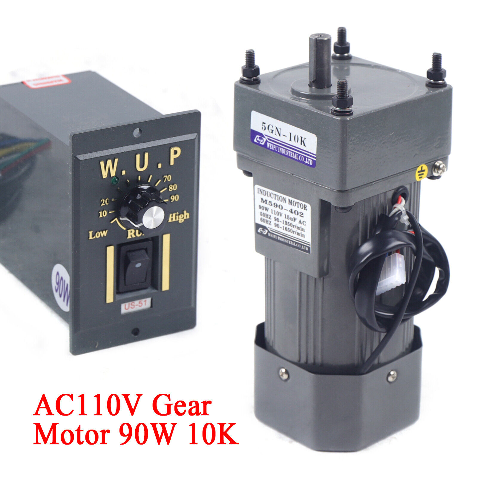 Black 110V AC Ranking TOP5 Gear Motor Controller Torq Tucson Mall Variable Speed Electric