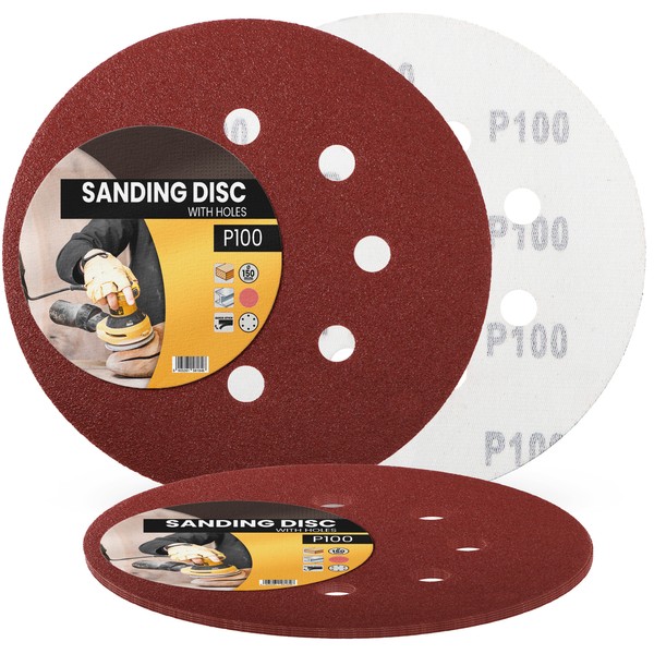 5X Schleifpapier 150Mm Klett P100 Schleifscheiben SchleifbläTter Schmirgelpapier-image