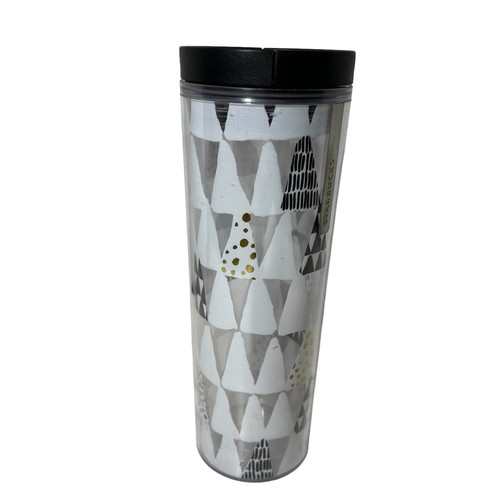 Taza de viaje Starbucks Navidad Navidad Oro Blanco Plata Árboles 16 oz - Imagen 4 de 9
