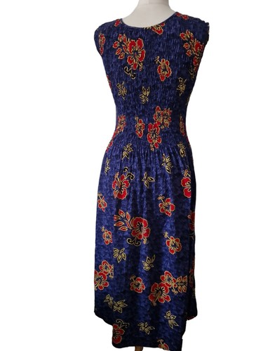 Vintage Handmade Blue Floral Sundress size 10 - 12 - Picture 4 of 5