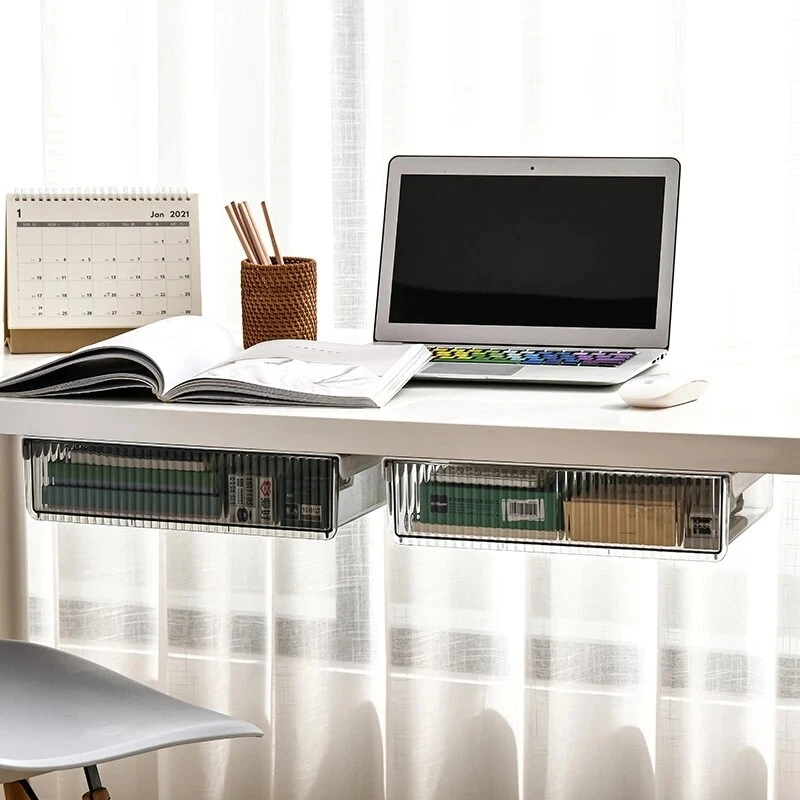 Under clearance desk shelf