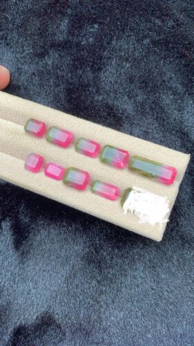 22.03 crt Natural Faceted bicolour watermelon 🍉 tourmaline lot from Afghan - Picture 4 of 11
