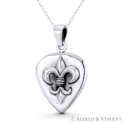 Fleur-De-Lis Lily Flower Solid 925 Sterling Silver French