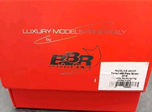 BBR RACELINE45COF FERRARI 488 PISTA SPIDER ARGENTO NURBURGRING CARBON RARE 1/18 - Foto 11 di 12