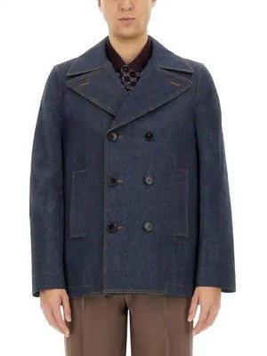 50IT- Gucci Blue Denim double breasted Jacket - BNWT