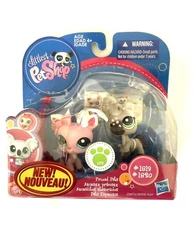 Littlest Pet Shop LPS Prized Pets 1819 Pink Deer & 1820 Horse Gray NEW 