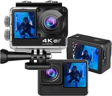 4K 30FPS Action Camera with External Microphone & Remote Control, 16MP 