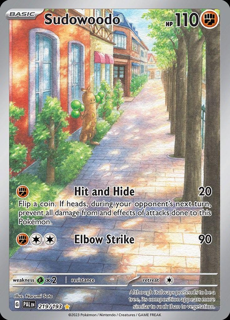 Pokemon Sudowoodo (219/361) Paldea Evolved LP HOLO