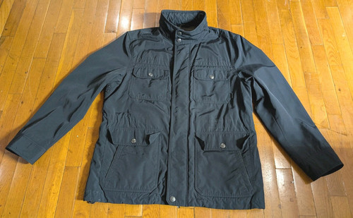 Coach Herren große schwarze gespeicherte Kapuze Steppfutter Feldjacke Mantel Größe Large - Bild 1 von 8