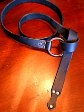 NEW  WOMENS Black 1" wide Tie Leather 55 2THB.com Tie Adjustable Belt XXL  1380