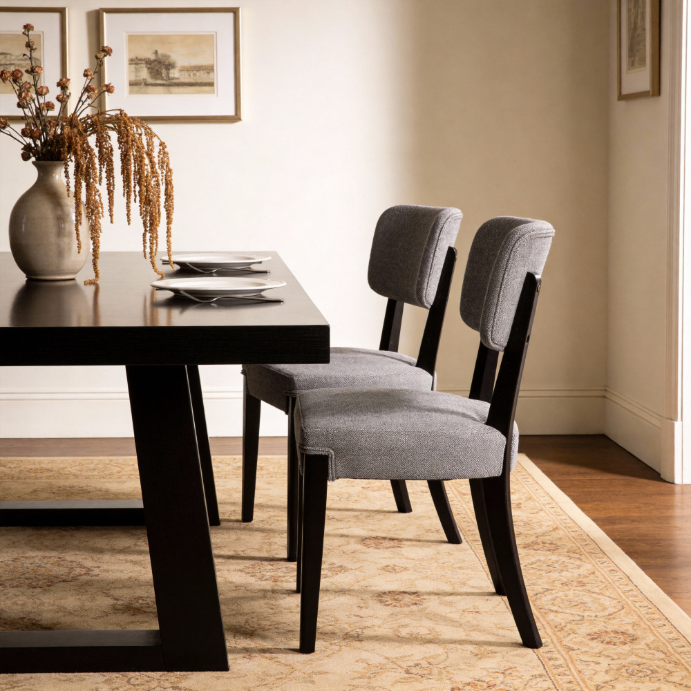 S Set Of 2, Grey, Contemporary Side Chairs