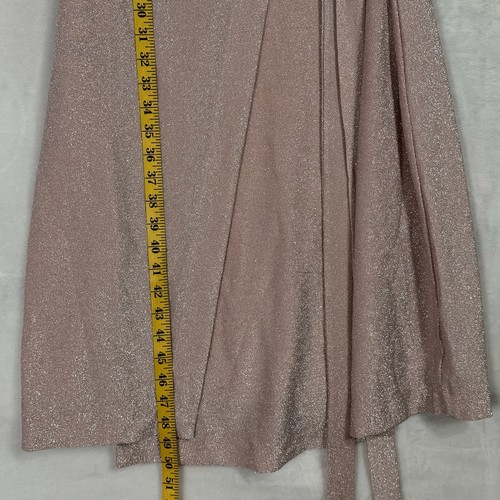 NEW Free People One More Time Lurex Midi Wrap Dress Size S Romantic Peach Pink - Picture 10 of 13