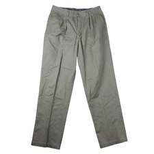 Vintage Dockers Mens Khaki Pleated Relaxed Fit Pants Size 36 x 34 Grey Green
