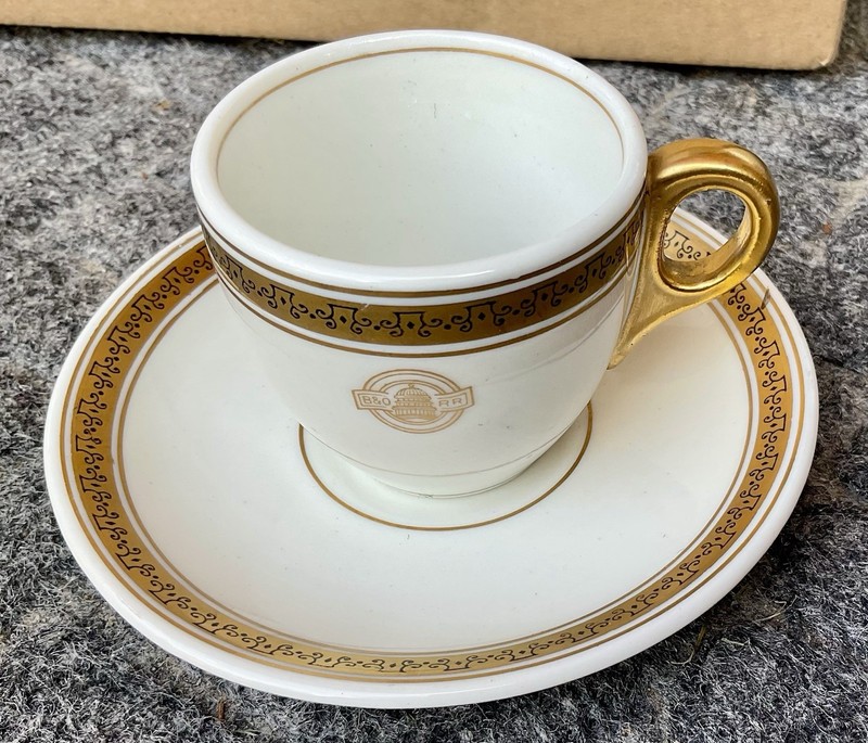 Baltimore & Ohio (B&O) Railroad Taller Demi Cup & Saucer Capitol Pattern