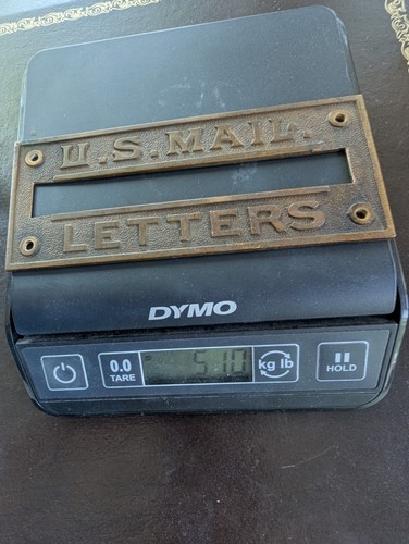 Antique Brass US Mail Letters Slot 6" x 2.5" Vintage Patina USPS issue 5 oz - Picture 4 of 4
